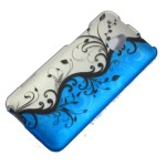 Case Protector HTC One Mini M4 Gray w/n Blue Flowers (28004301) by www.tiendakimerex.com